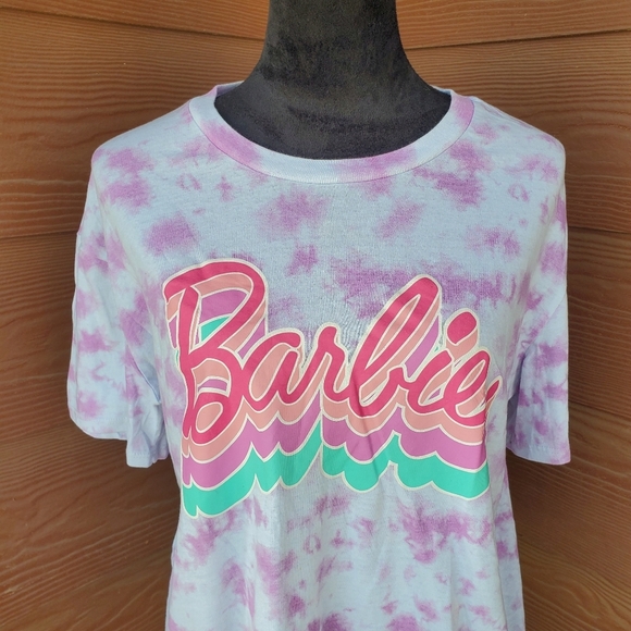 Barbie Women's Tie-Dyed Graphic Short Sleeve Crewneck T-Shirt Size XL EUC - Picture 7 of 14